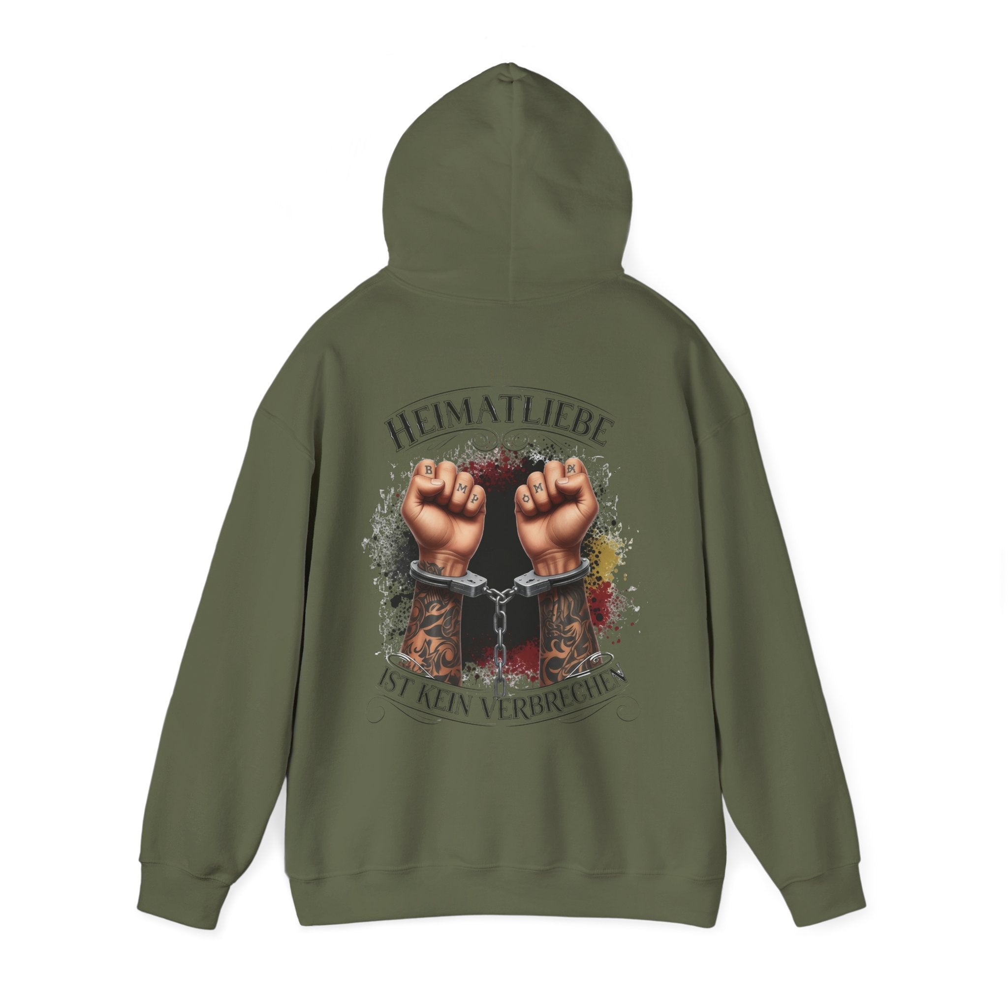 NATIONALSTOLZ Hoodie — "Heimatliebe ist kein Verbrechen" Patriotic Fist ,,