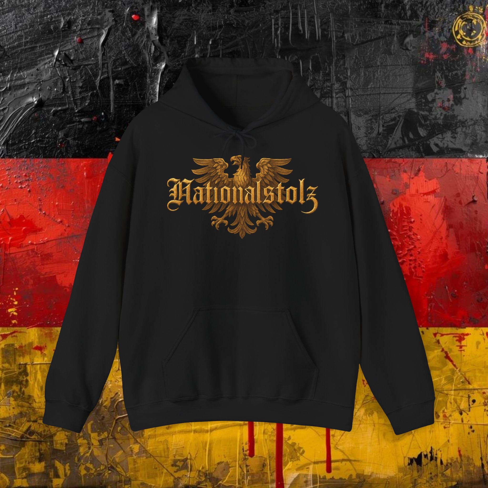 NATIONALSTOLZ Streetwear Hoodie Unisex- Goldener Adler
