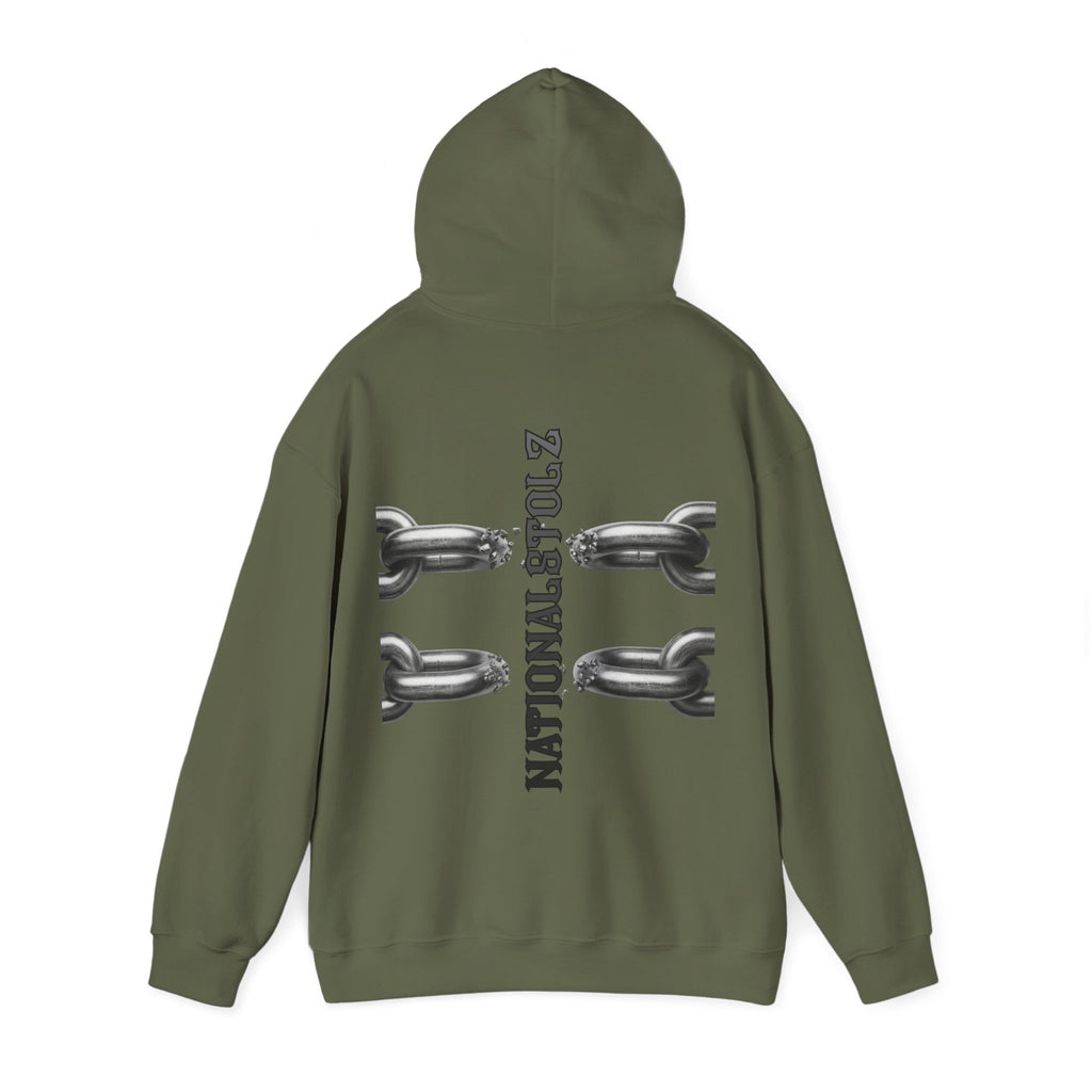 NATIONALSTOLZ Hoodie —Broken Chains "NATIONALSTOLZ" Back Print