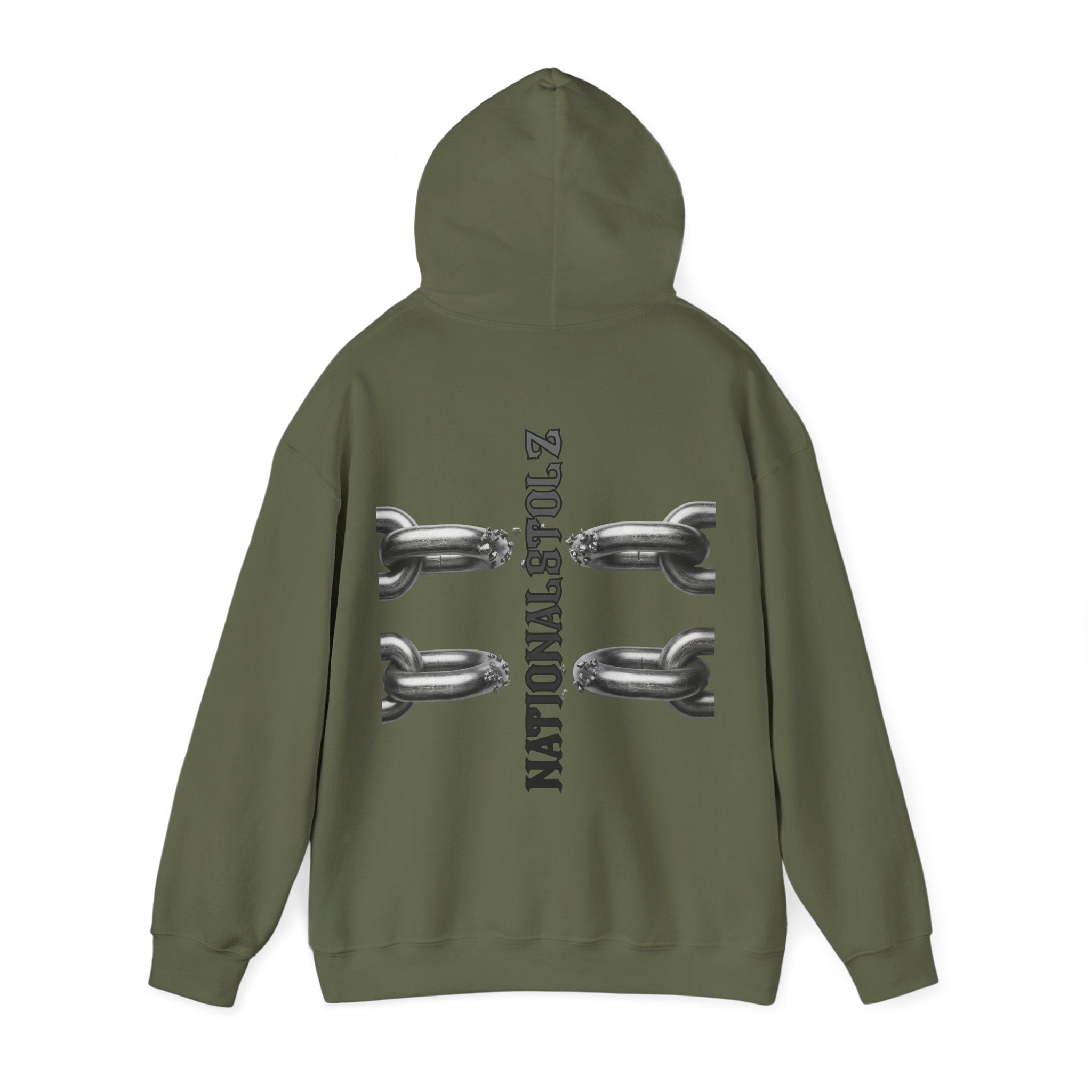 NATIONALSTOLZ Hoodie —Broken Chains "NATIONALSTOLZ" Back Print