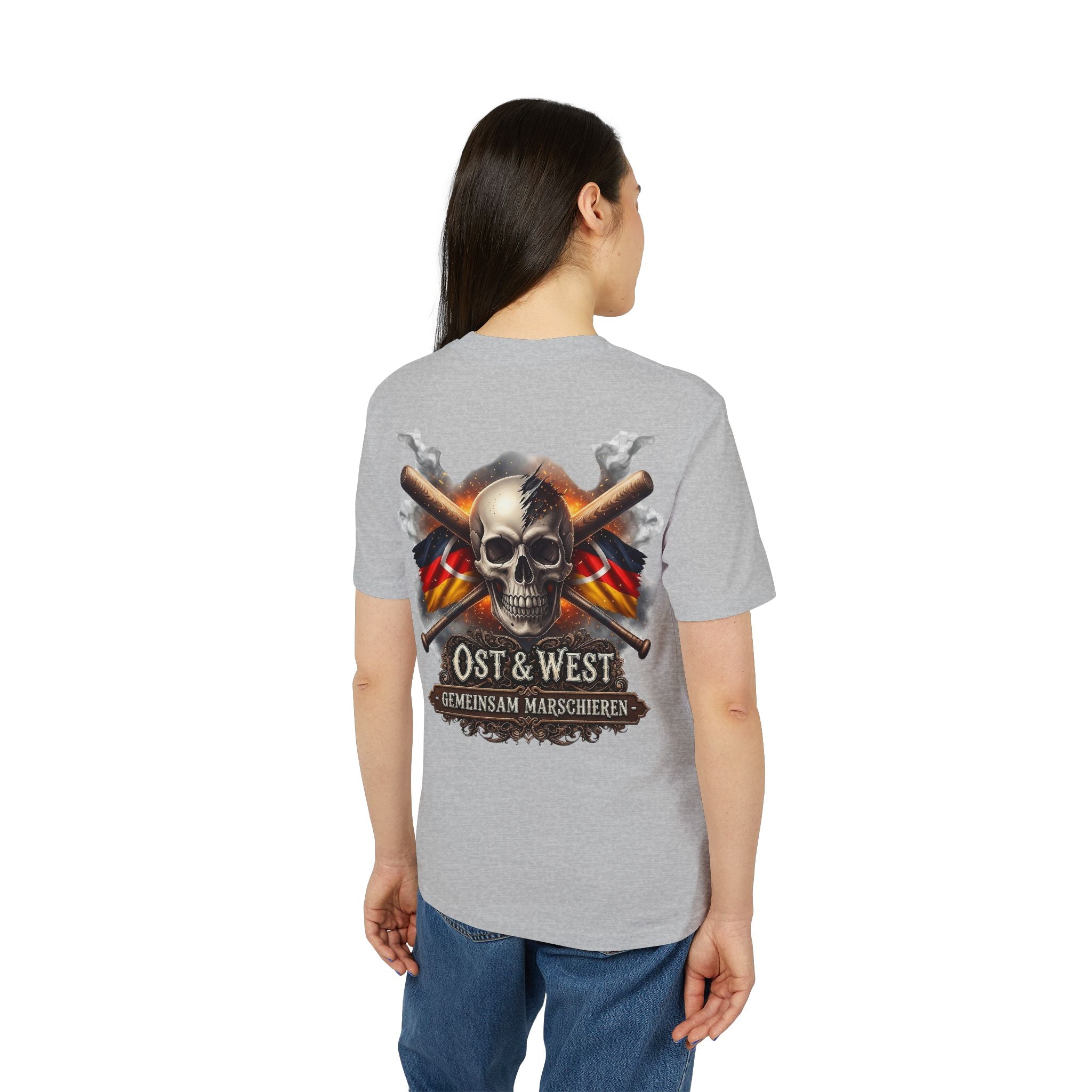 NATIONALSTOLZ ,,OST- WEST" Edition "United Germany"  | Ost & West Gemeinsam Marschieren Patriotic T Shirt