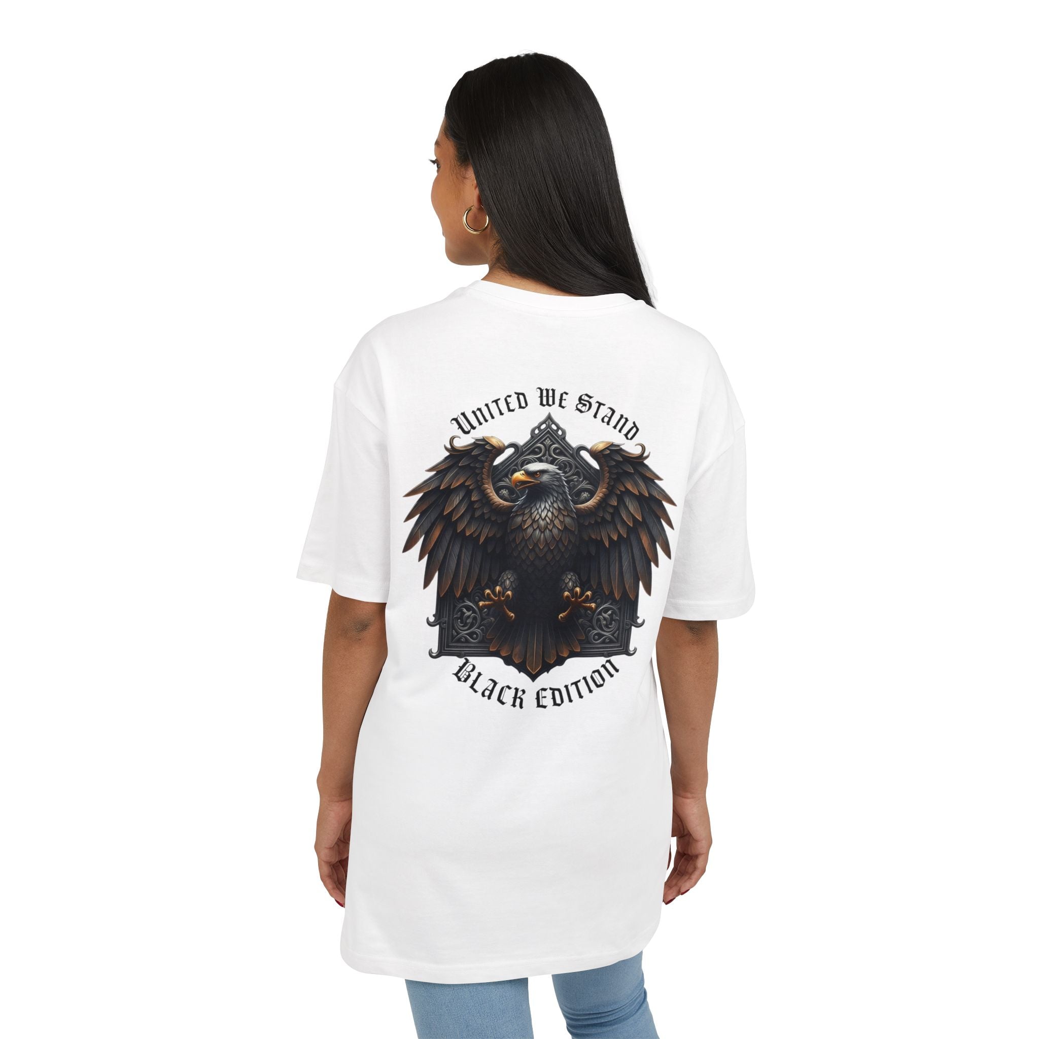 NATIONALSTOLZ ,,Black Edition '' "United We Stand" Heavy Unisex T-Shirt Backprint