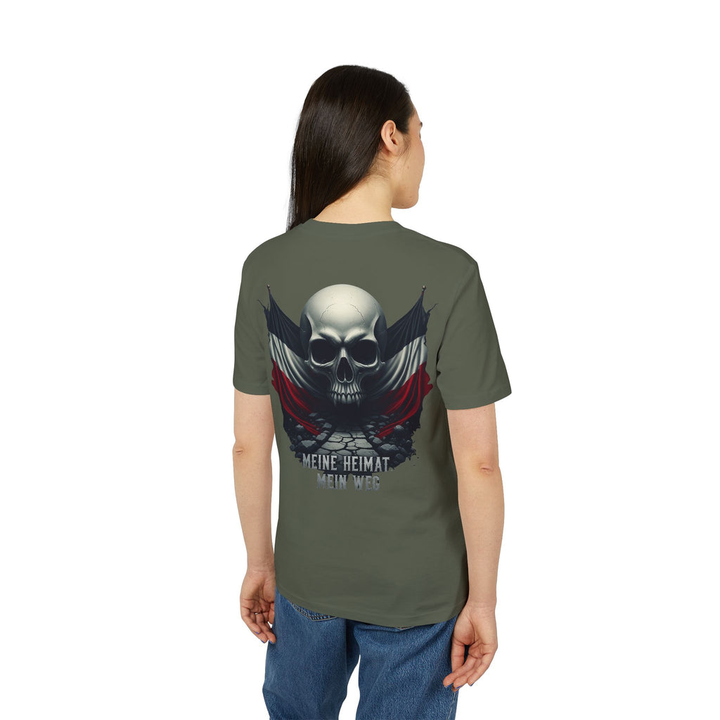 Skull Flag T-Shirt — "Meine Heimat, Mein Weg" Graphic Tee