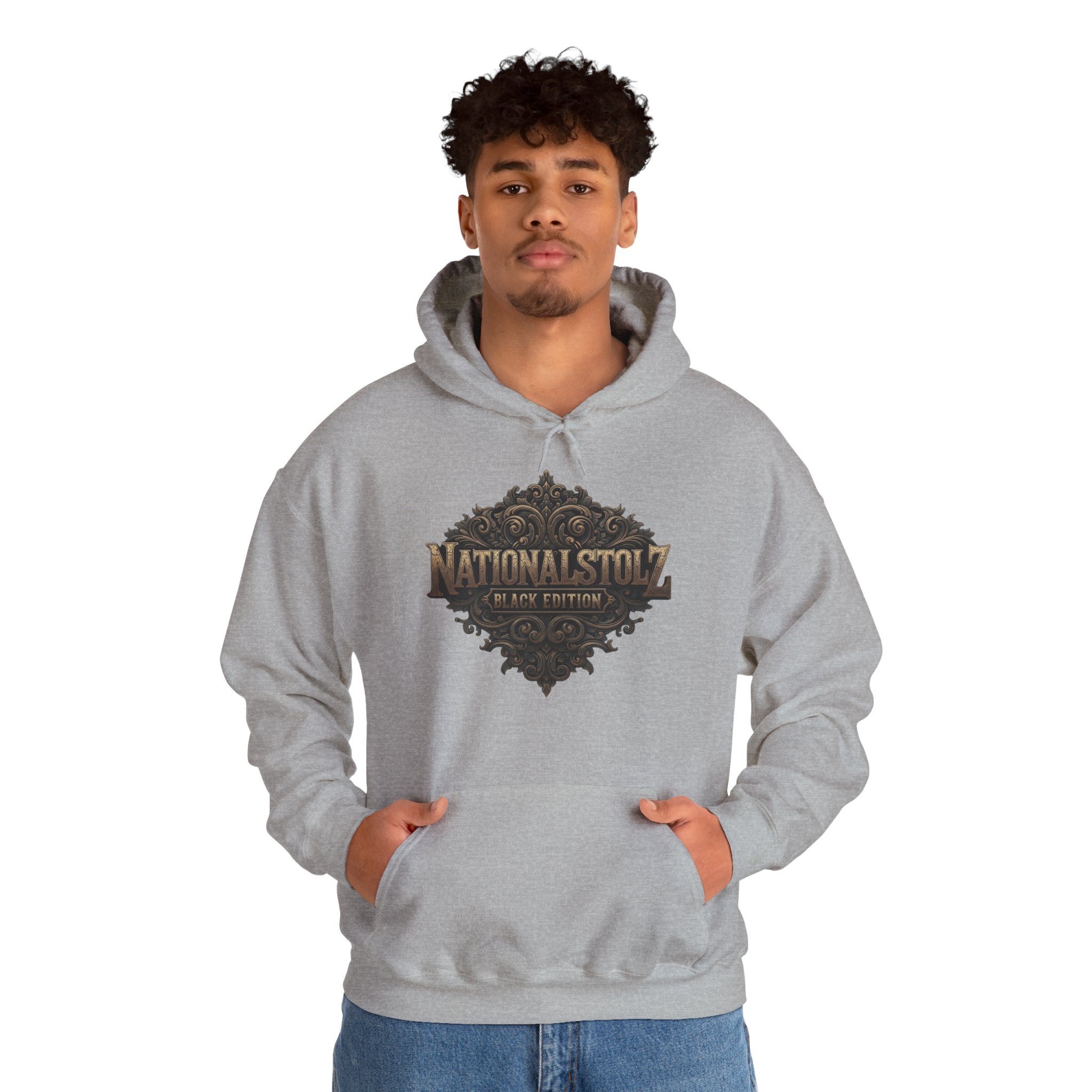 NATIONALSTOLZ ,,Black Edition'' Hoodie Unisex Frontprint