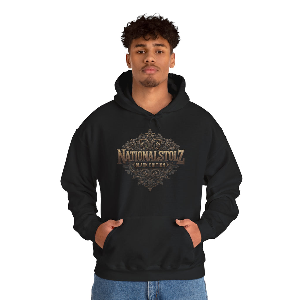 NATIONALSTOLZ ,,Black Edition'' Hoodie Unisex Frontprint