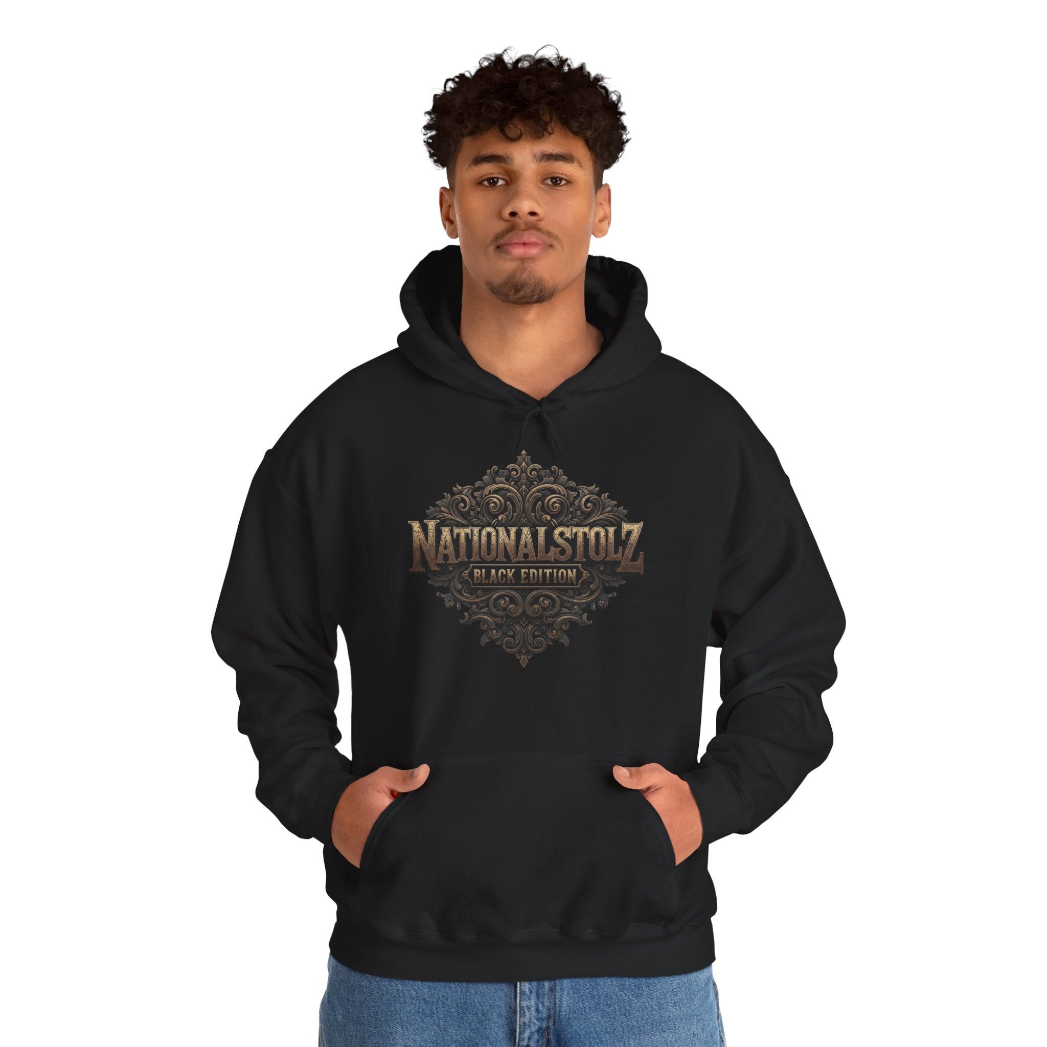 NATIONALSTOLZ ,,Black Edition'' Hoodie Unisex Frontprint