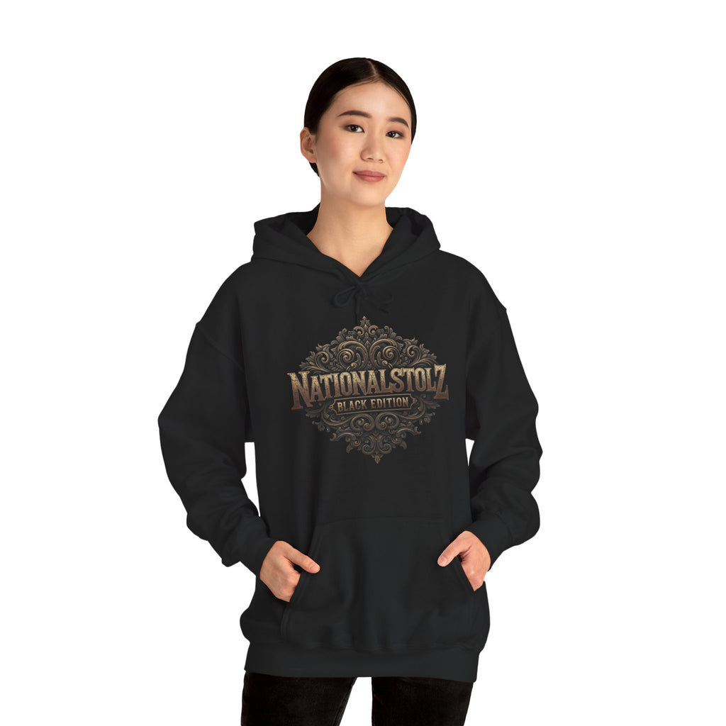 NATIONALSTOLZ ,,Black Edition'' Hoodie Unisex Frontprint