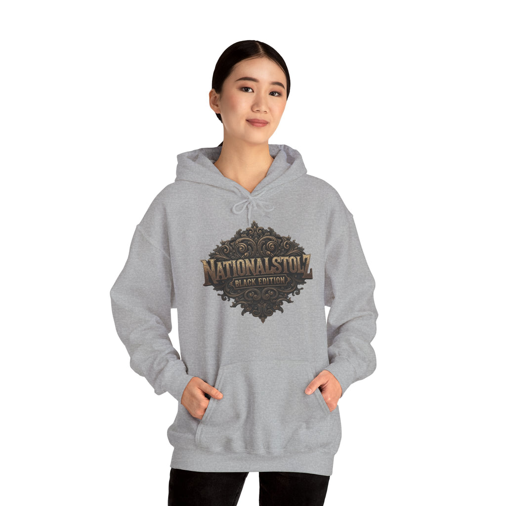 NATIONALSTOLZ ,,Black Edition'' Hoodie Unisex Frontprint