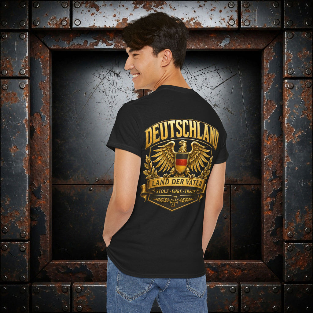 NATIONALSTOLZ T‑Shirt — " Land der Väter " Adler Deutschland