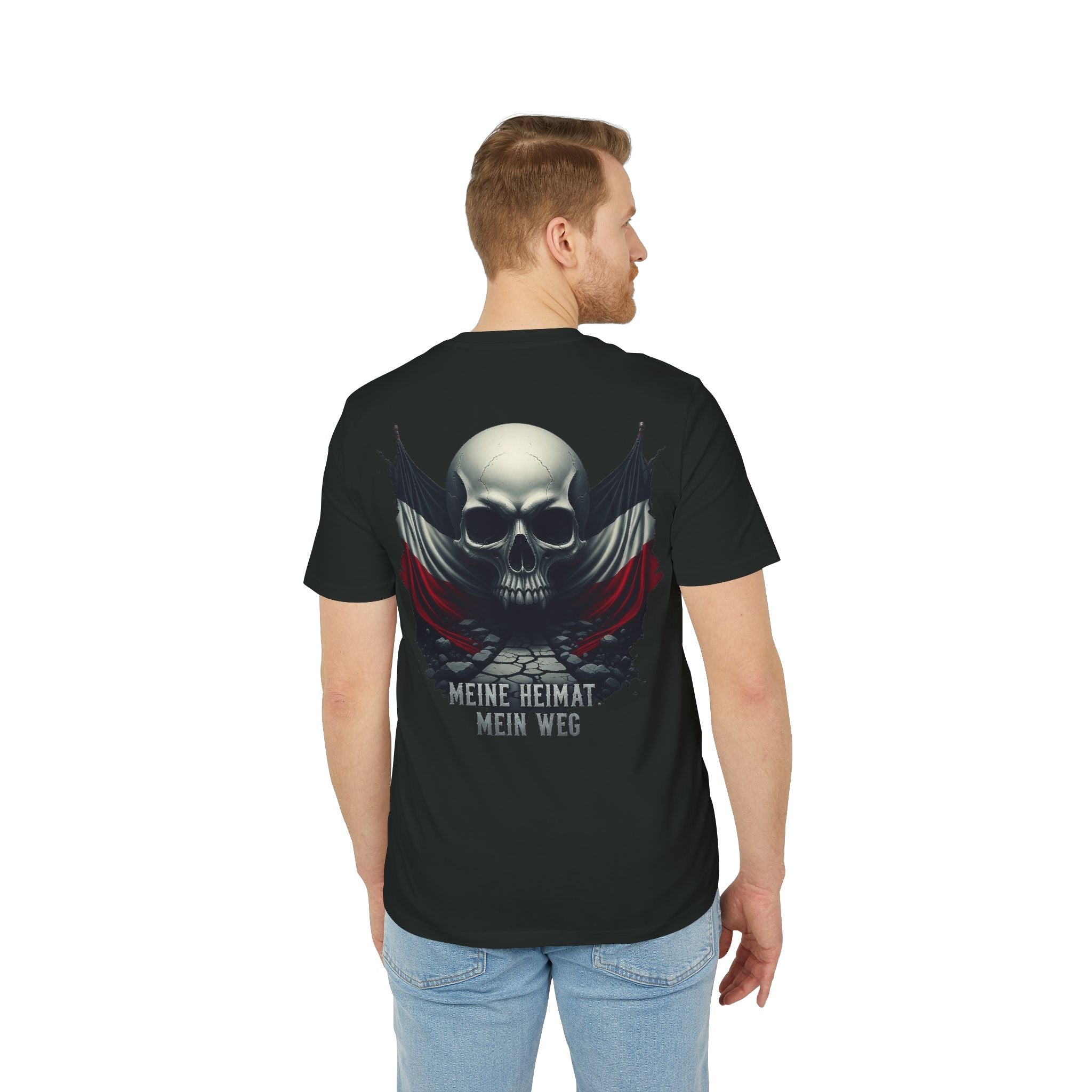 Skull Flag T-Shirt — "Meine Heimat, Mein Weg" Graphic Tee
