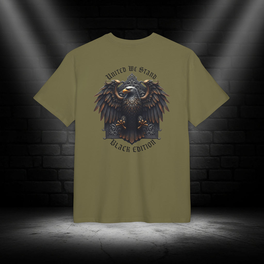 NATIONALSTOLZ ,,Black Edition '' "United We Stand" Heavy Unisex T-Shirt Backprint