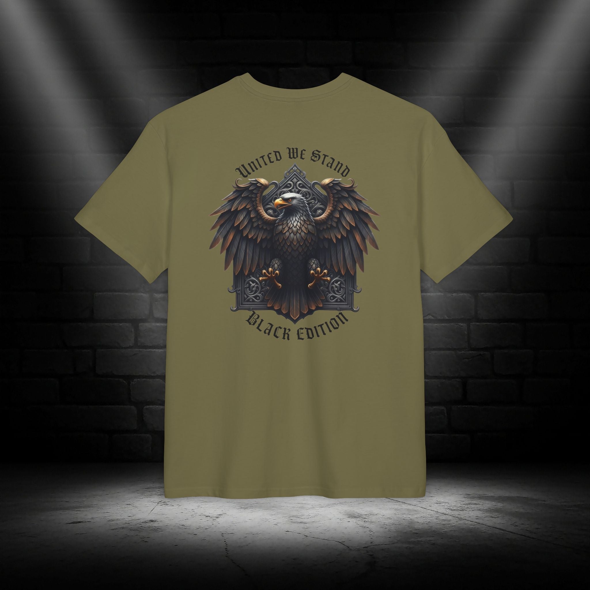NATIONALSTOLZ ,,Black Edition '' "United We Stand" Heavy Unisex T-Shirt Backprint