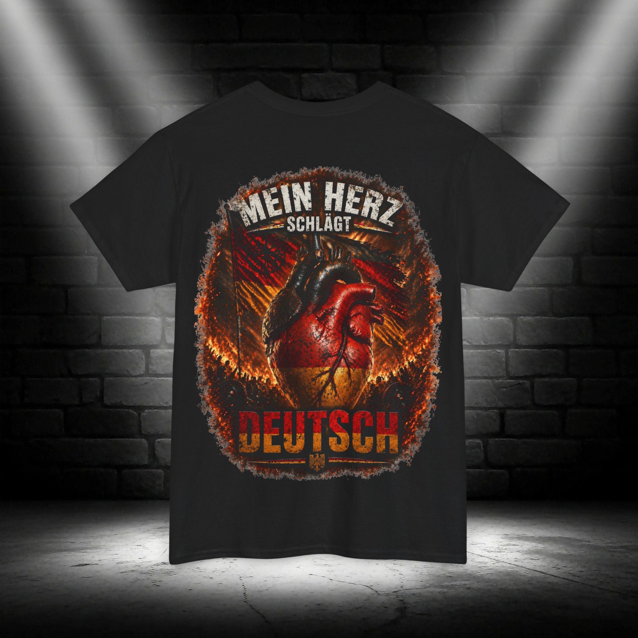 NATIONALSTOLZ T-Shirt — "Mein Herz schlägt Deutsch" Patriotisch Deutschland