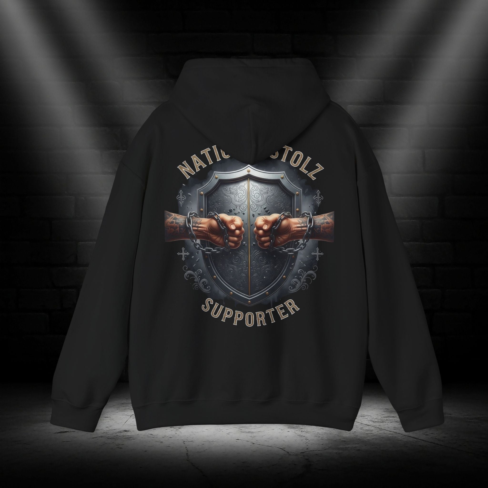 NATIONALSTOLZ ,,Supporter Kollektion"Unisex Hoodie — Nationalstolz Supporter Shield Fist