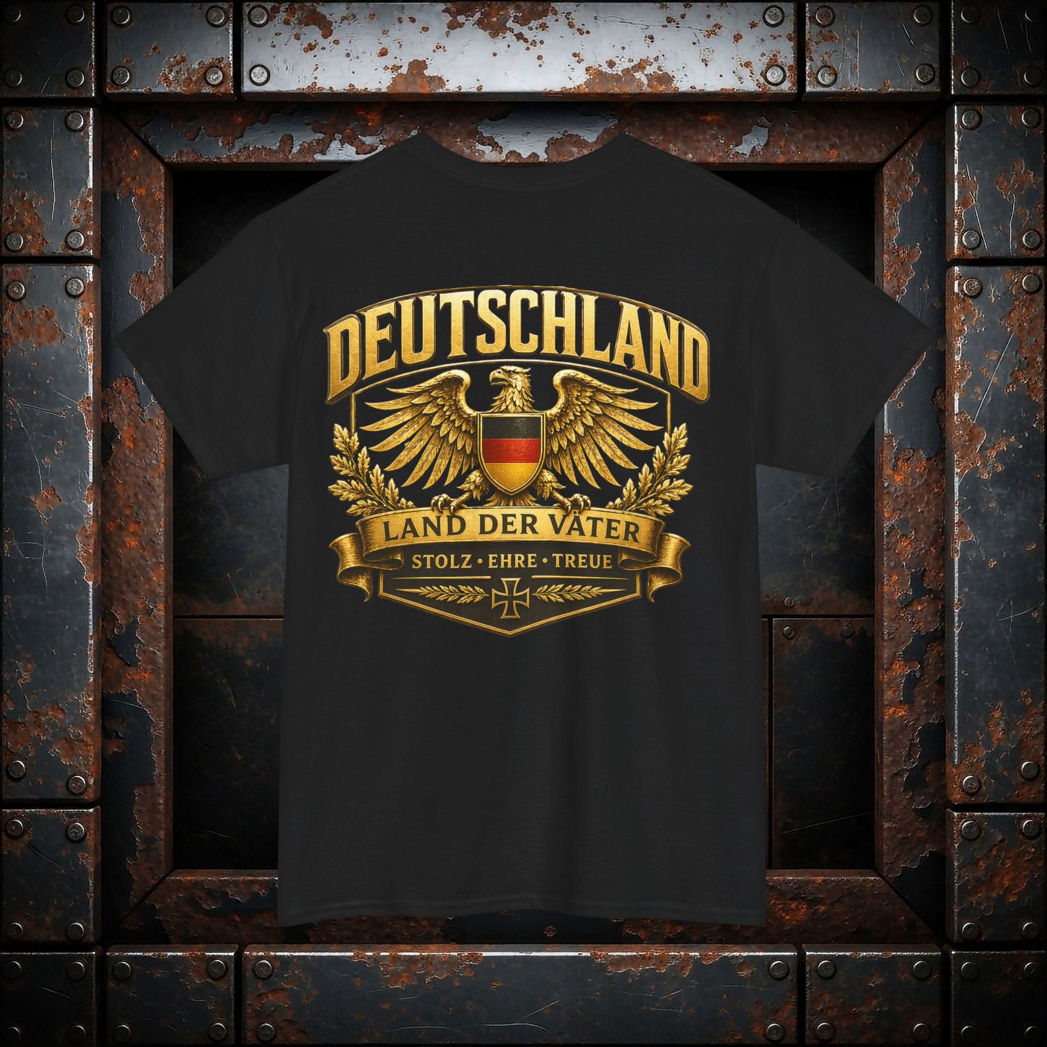 NATIONALSTOLZ T‑Shirt — " Land der Väter " Adler Deutschland