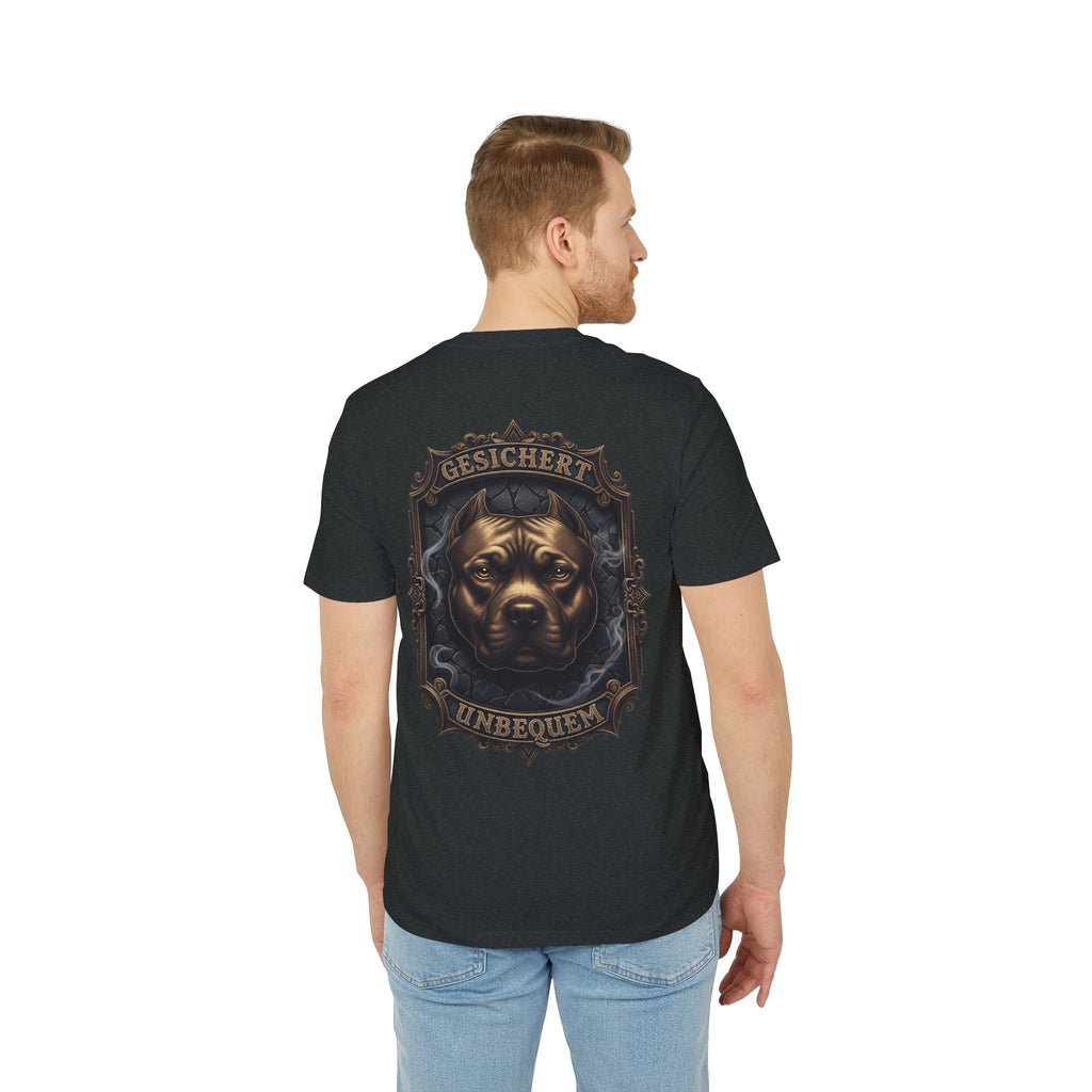 NATIONALSTOLZ ,, Gesichert Unbequem " -  Pitbull T Shirt Unisex