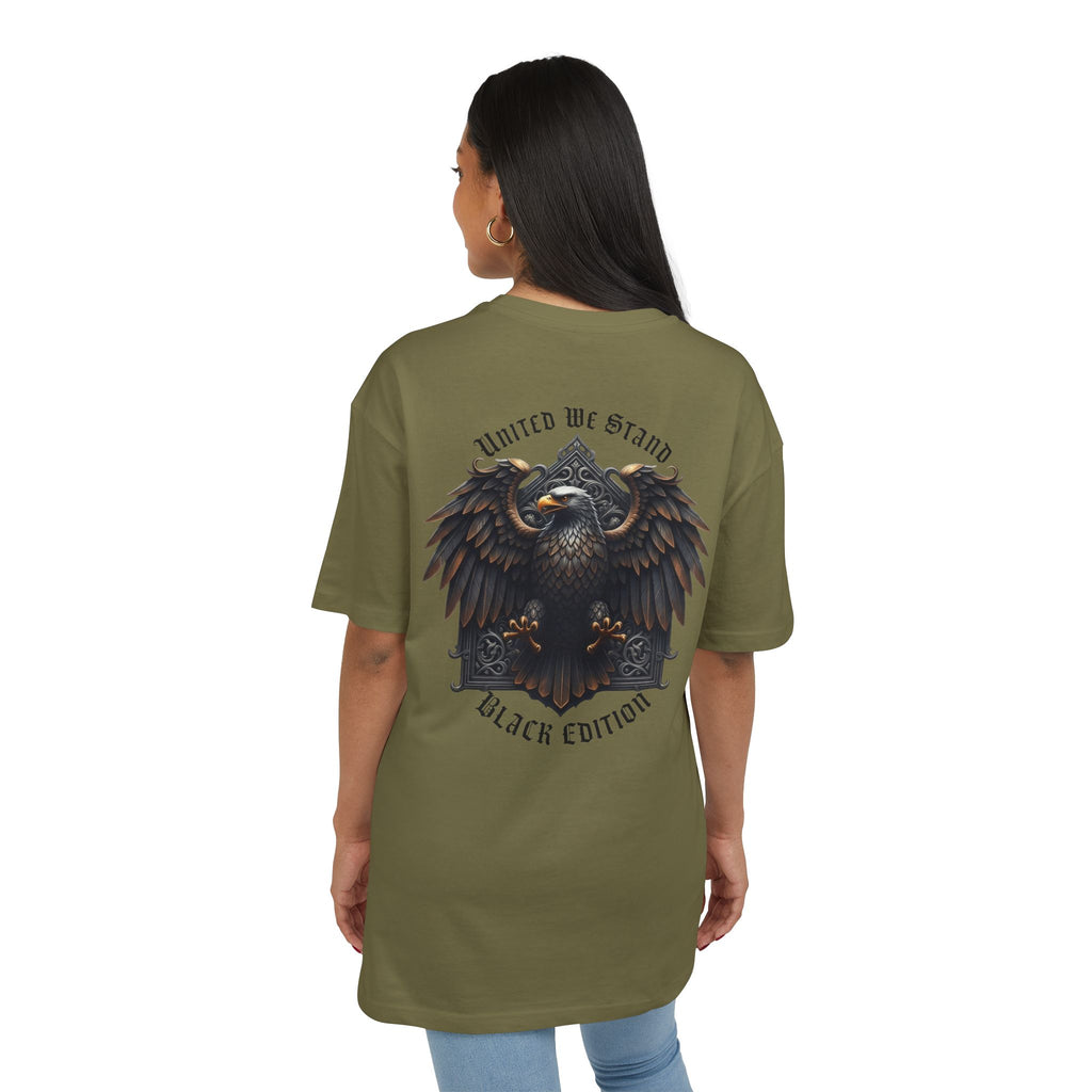 NATIONALSTOLZ ,,Black Edition '' "United We Stand" Heavy Unisex T-Shirt Backprint