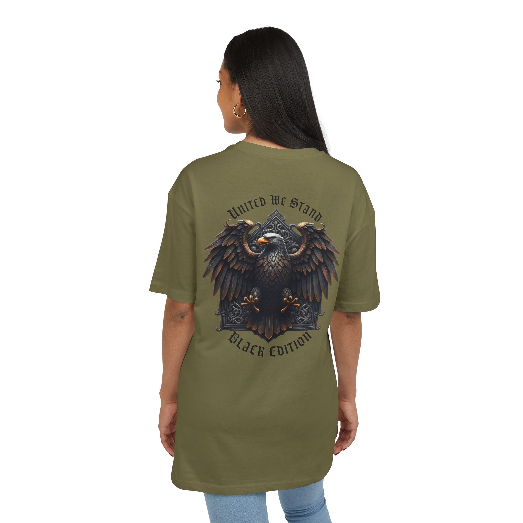 NATIONALSTOLZ ,,Black Edition '' "United We Stand" Heavy Unisex T-Shirt Backprint