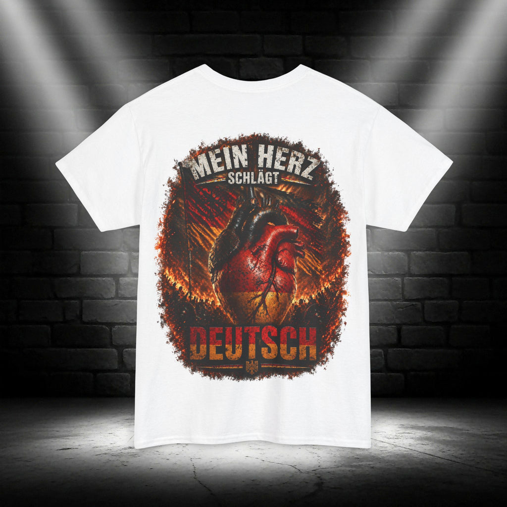 NATIONALSTOLZ T-Shirt — "Mein Herz schlägt Deutsch" Patriotisch Deutschland