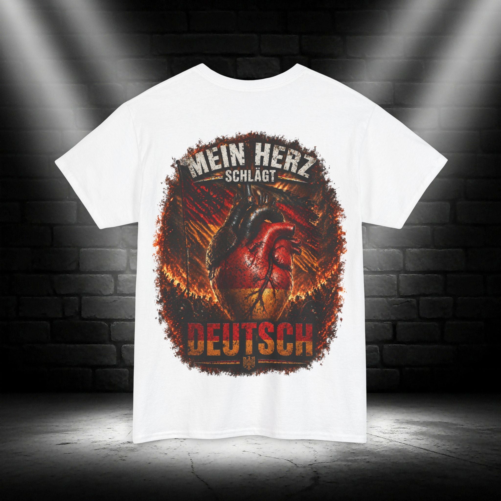 NATIONALSTOLZ T-Shirt — "Mein Herz schlägt Deutsch" Patriotisch Deutschland