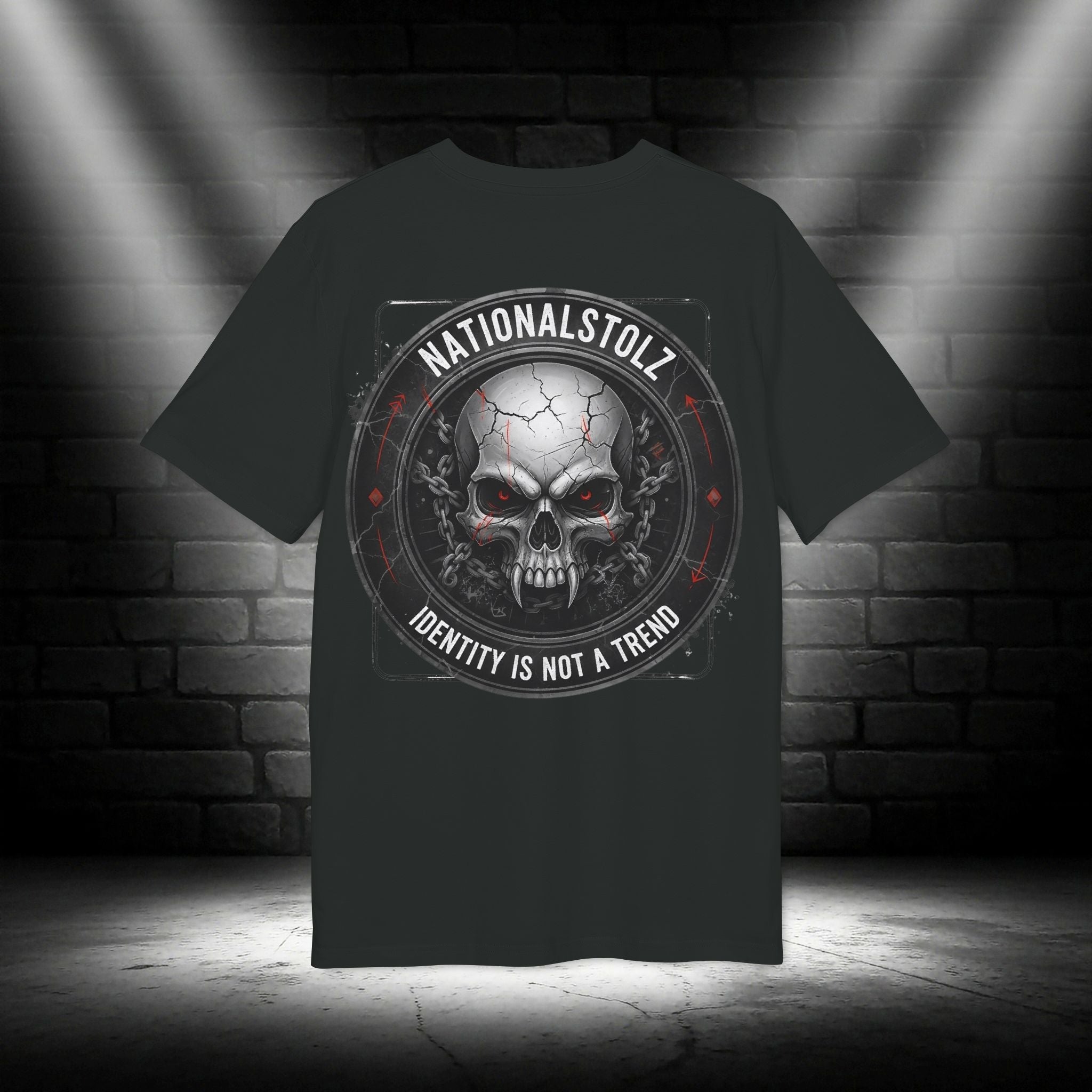 NATIONALSTOLZ Skull T-Shirt UNISEX — "Identity Is Not A Trend"