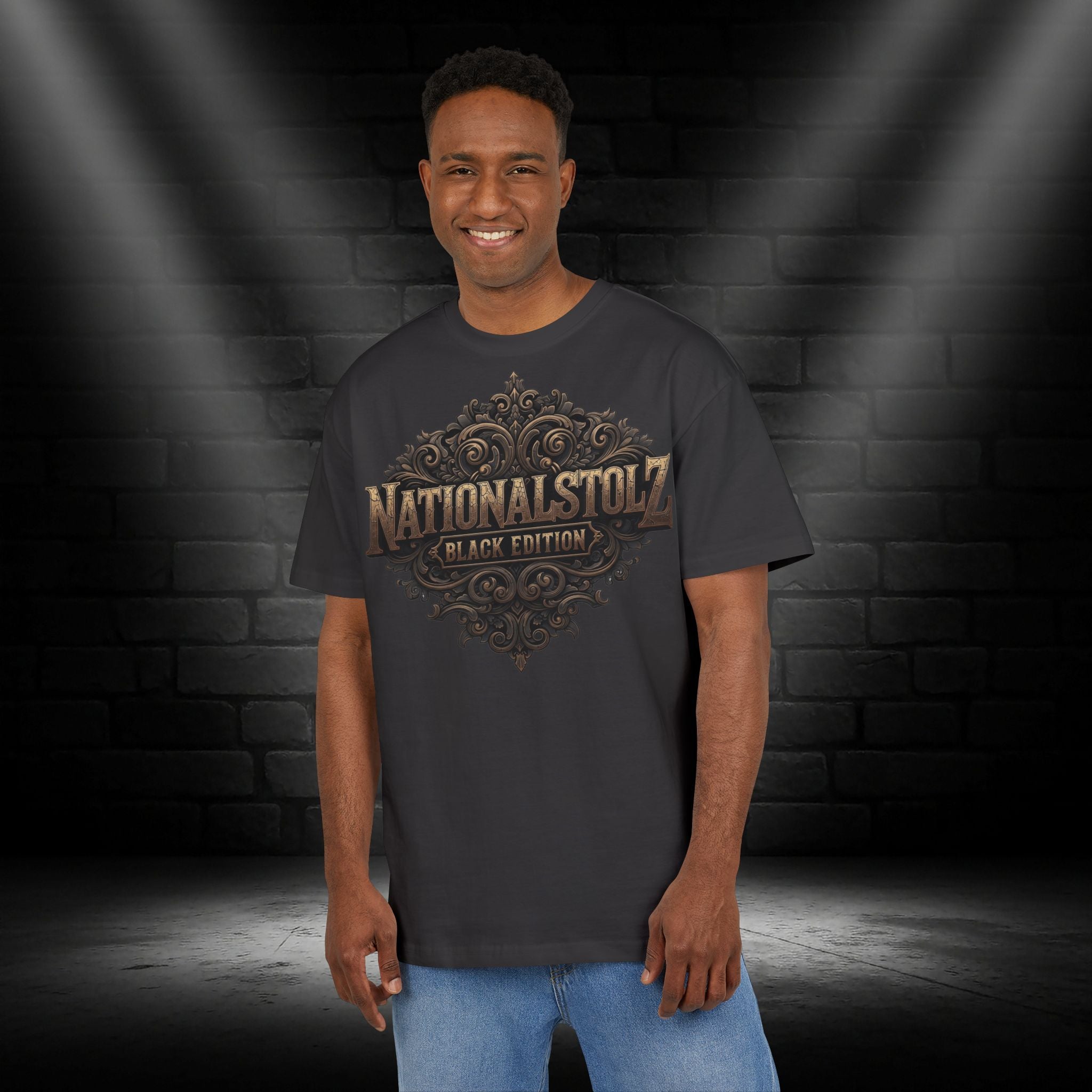 NATIONALSTOLZ ,,Black Edition'' Heavy T-Shirt Frontprint