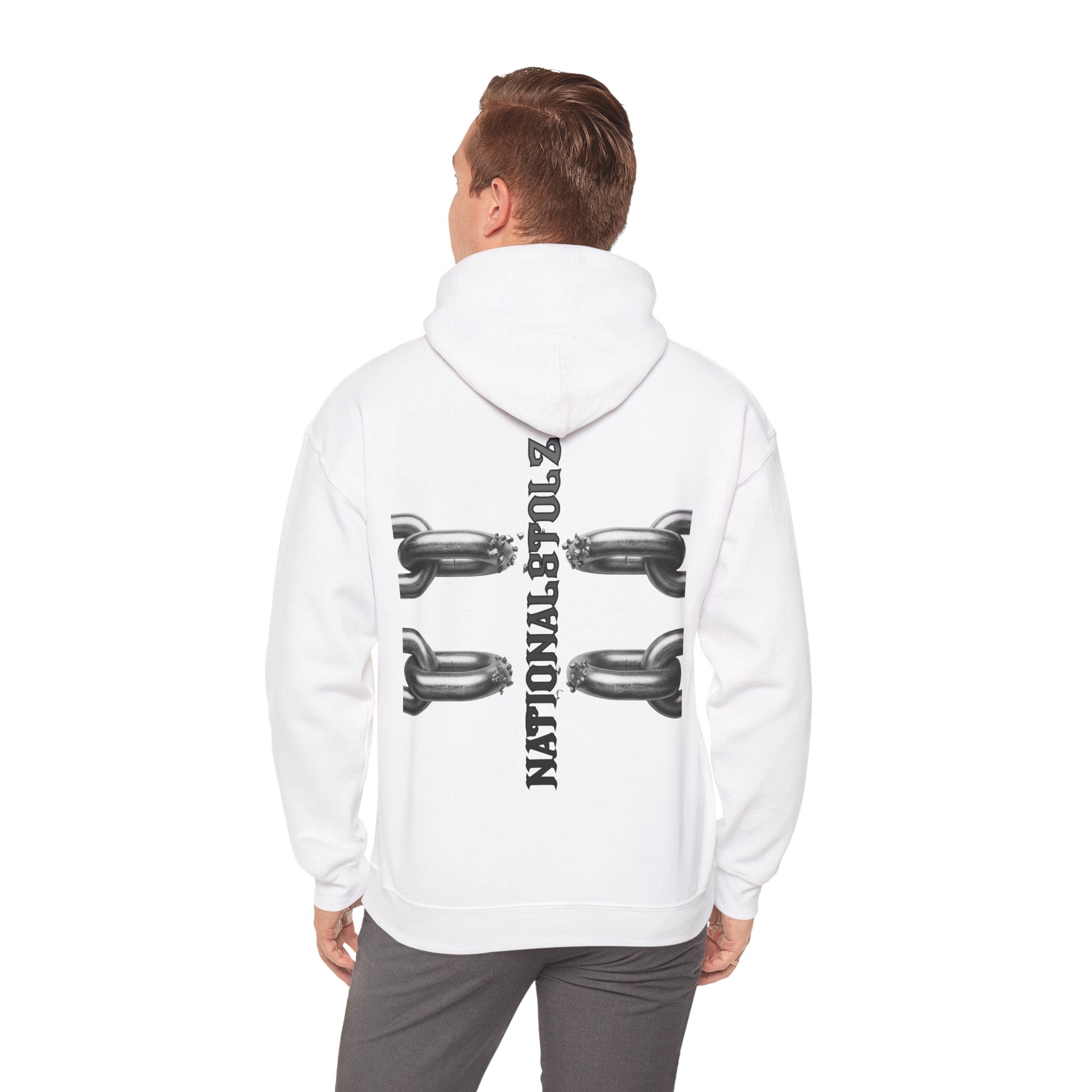 NATIONALSTOLZ Hoodie —Broken Chains "NATIONALSTOLZ" Back Print