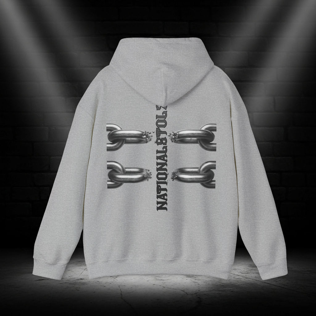 NATIONALSTOLZ Hoodie —Broken Chains "NATIONALSTOLZ" Back Print