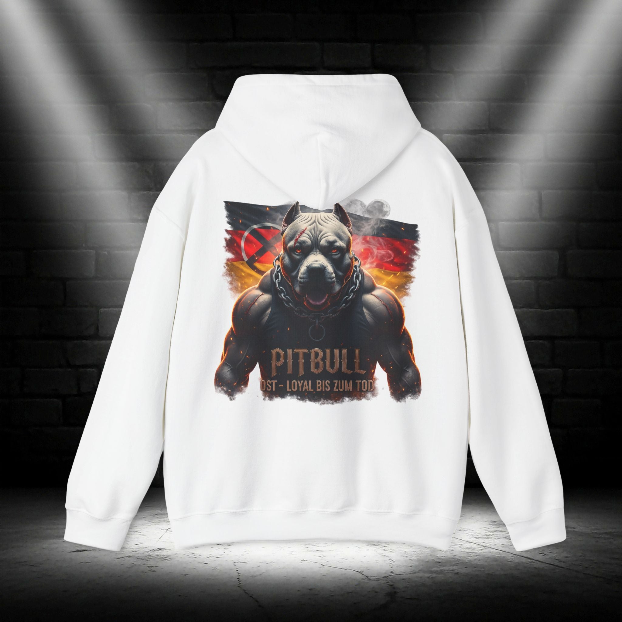 NATIONALSTOLZ ,,United Germany" Hoodie —  Flag Pittbull,, Ost Loyal bis zum Tod"