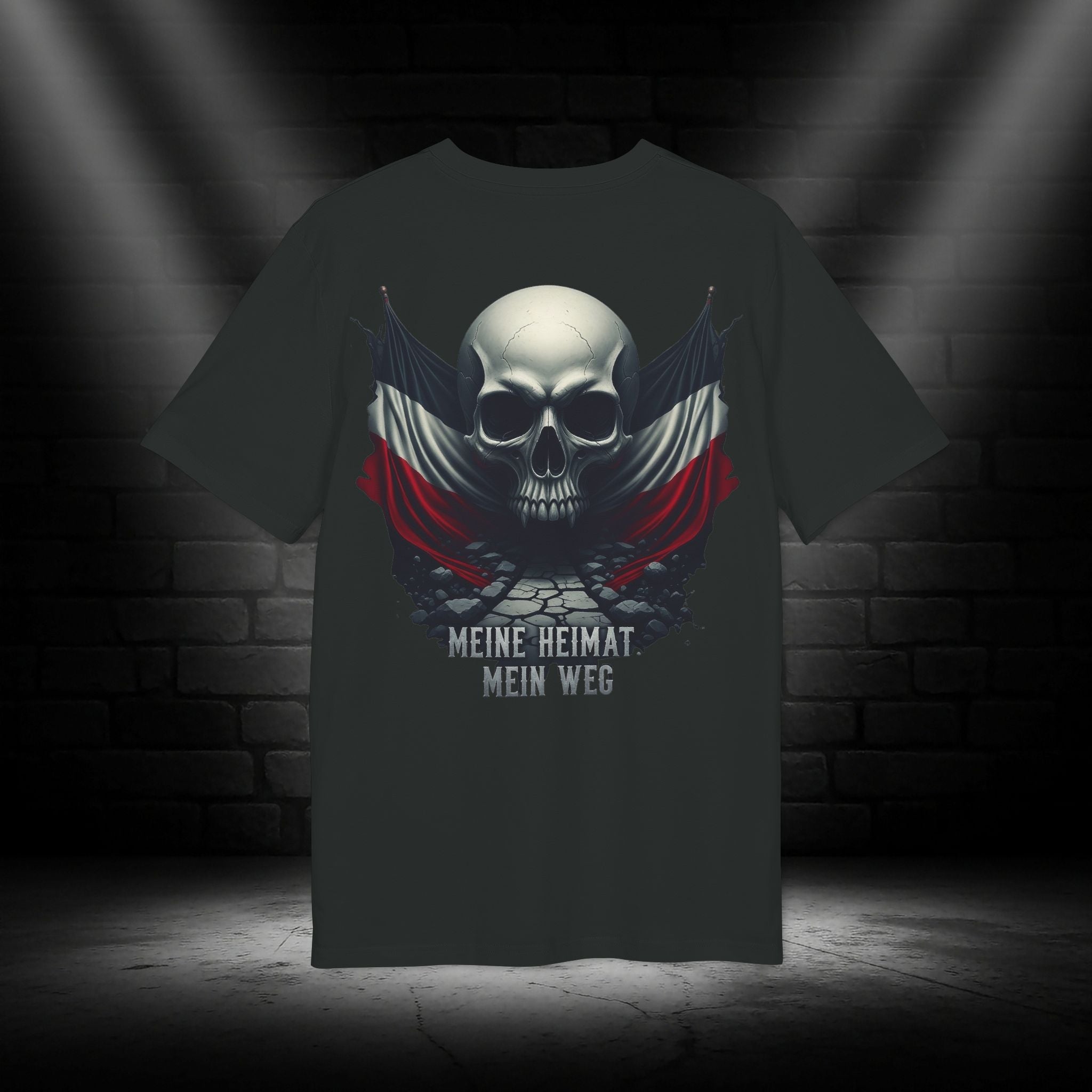 Skull Flag T-Shirt — "Meine Heimat, Mein Weg" Graphic Tee