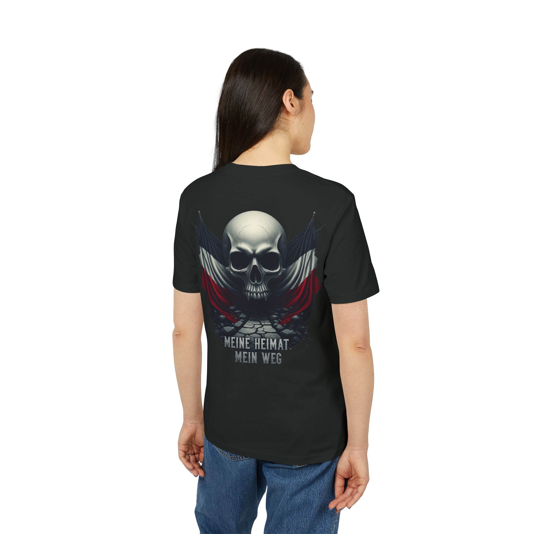 Skull Flag T-Shirt — "Meine Heimat, Mein Weg" Graphic Tee
