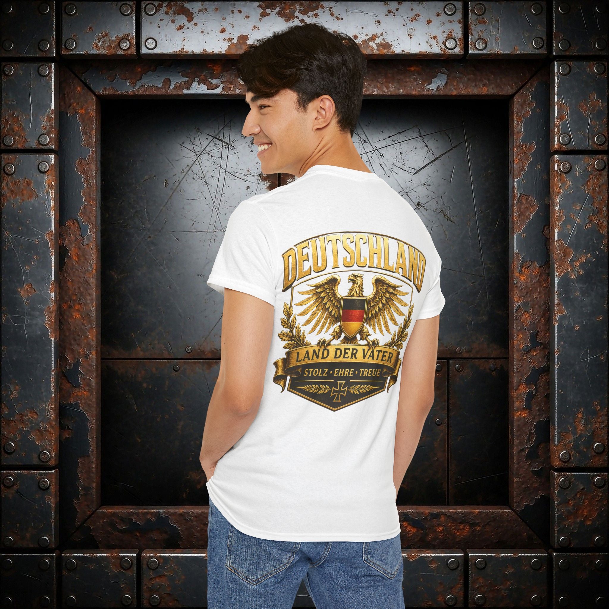 NATIONALSTOLZ T‑Shirt — " Land der Väter " Adler Deutschland