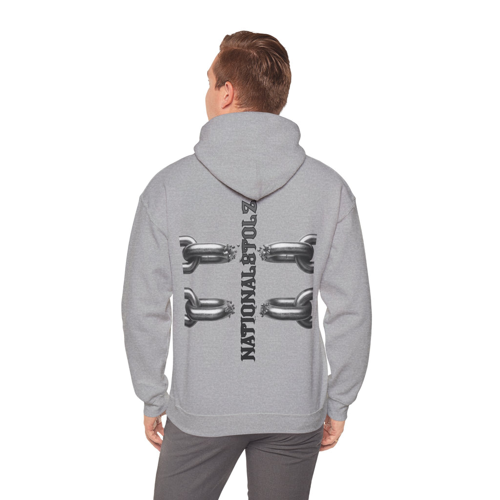 NATIONALSTOLZ Hoodie —Broken Chains "NATIONALSTOLZ" Back Print