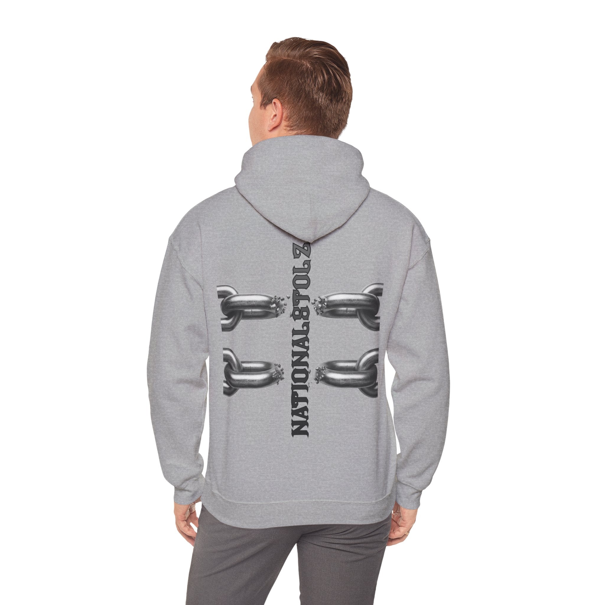NATIONALSTOLZ Hoodie —Broken Chains "NATIONALSTOLZ" Back Print