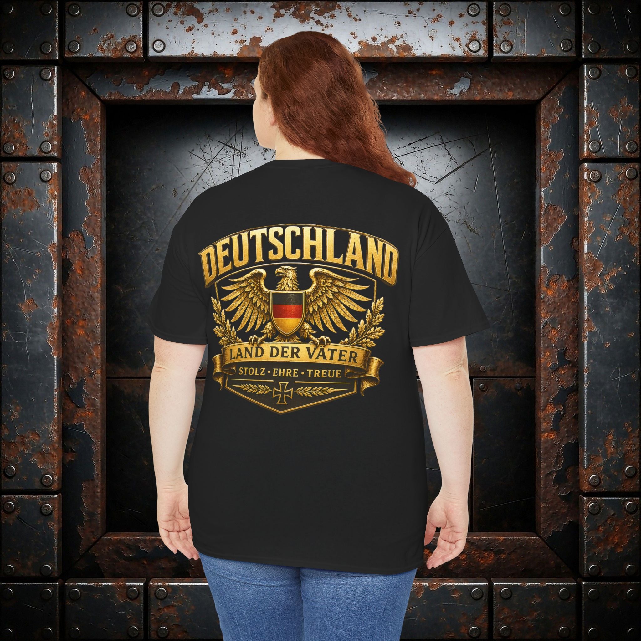 NATIONALSTOLZ T‑Shirt — " Land der Väter " Adler Deutschland