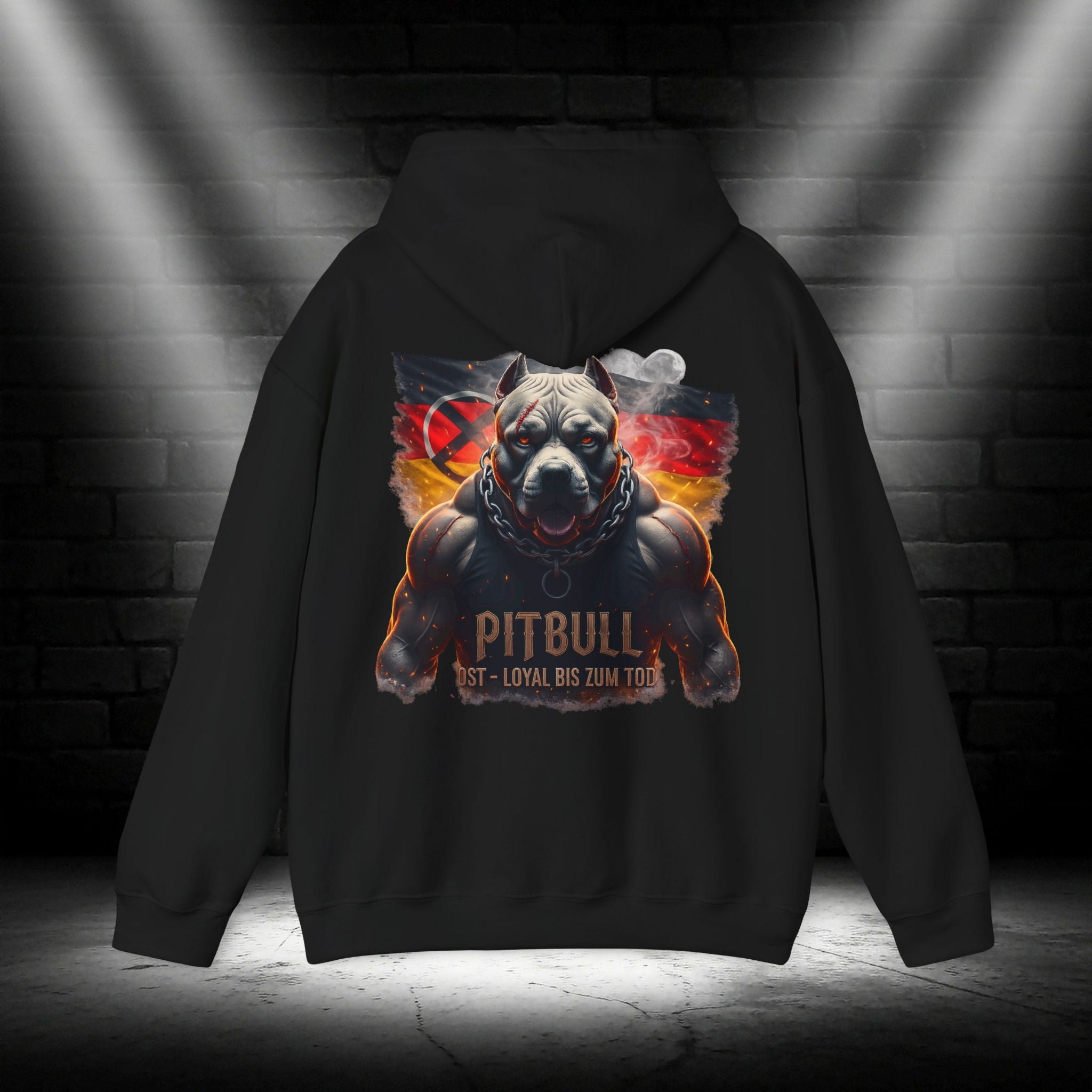 NATIONALSTOLZ ,,United Germany" Hoodie —  Flag Pittbull,, Ost Loyal bis zum Tod"