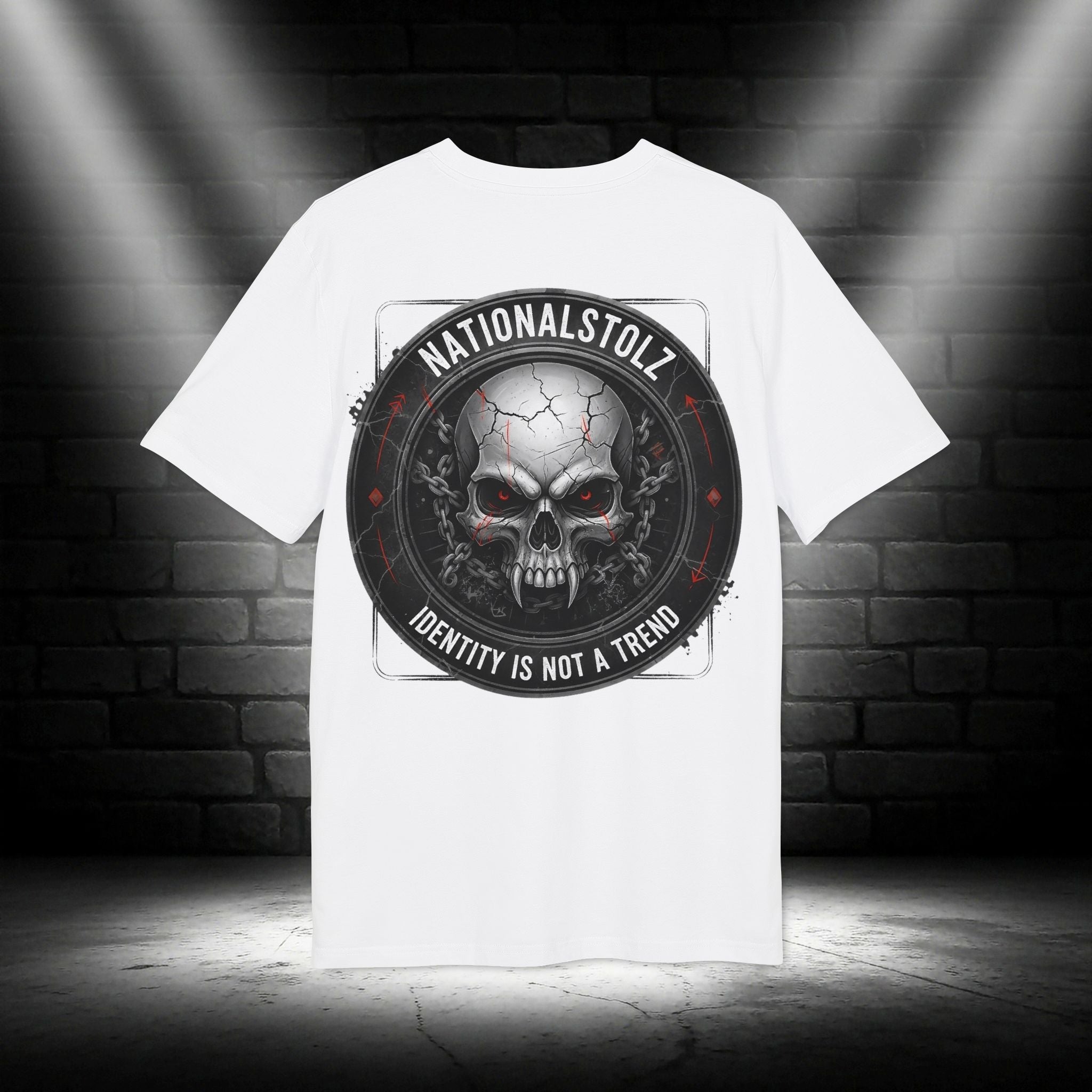 NATIONALSTOLZ Skull T-Shirt UNISEX — "Identity Is Not A Trend"