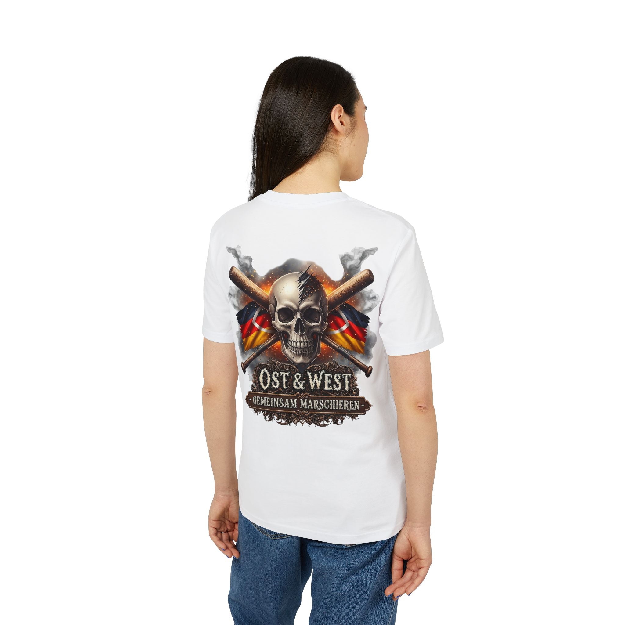 NATIONALSTOLZ ,,OST- WEST" Edition "United Germany"  | Ost & West Gemeinsam Marschieren Patriotic T Shirt