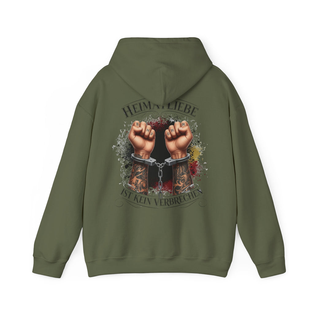 NATIONALSTOLZ Hoodie — "Heimatliebe ist kein Verbrechen" Patriotic Fist ,,