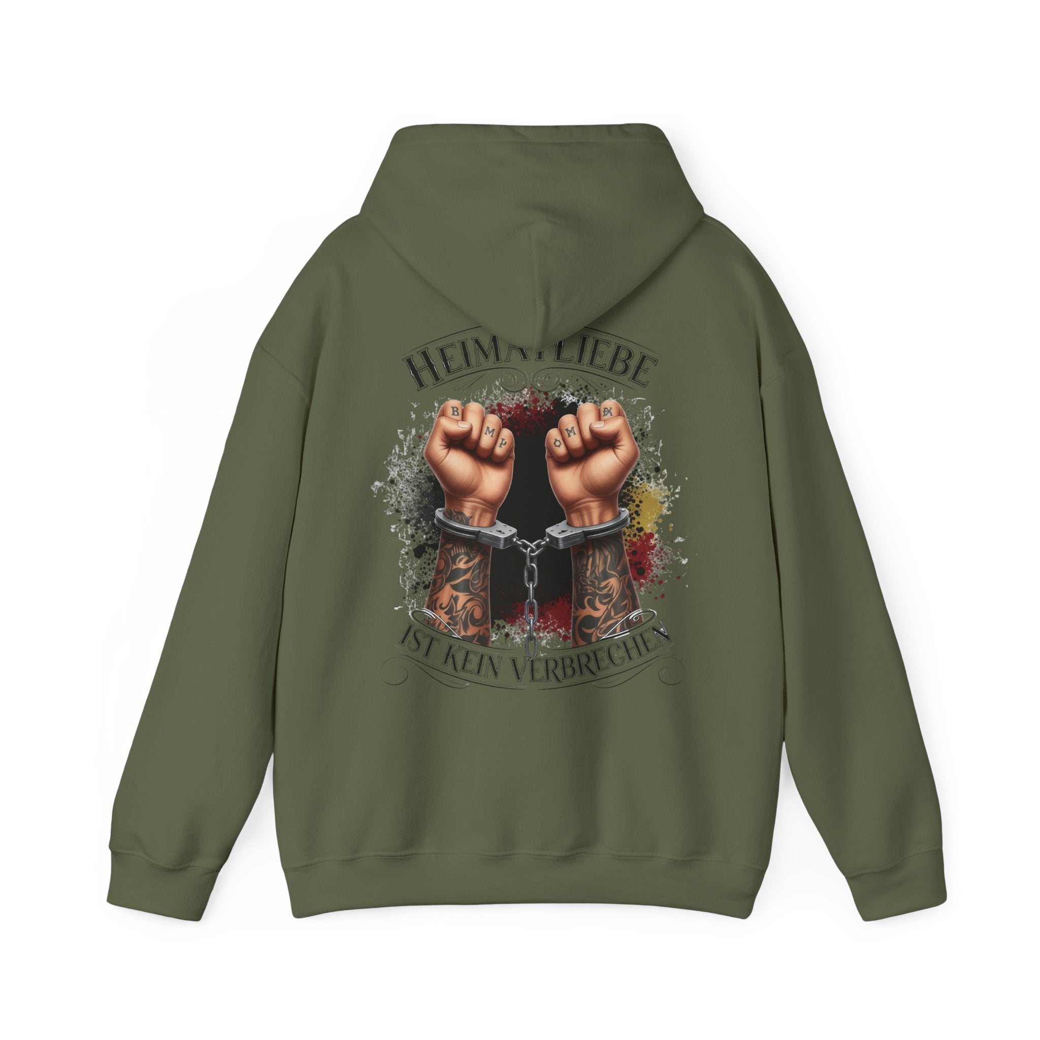 NATIONALSTOLZ Hoodie — "Heimatliebe ist kein Verbrechen" Patriotic Fist ,,