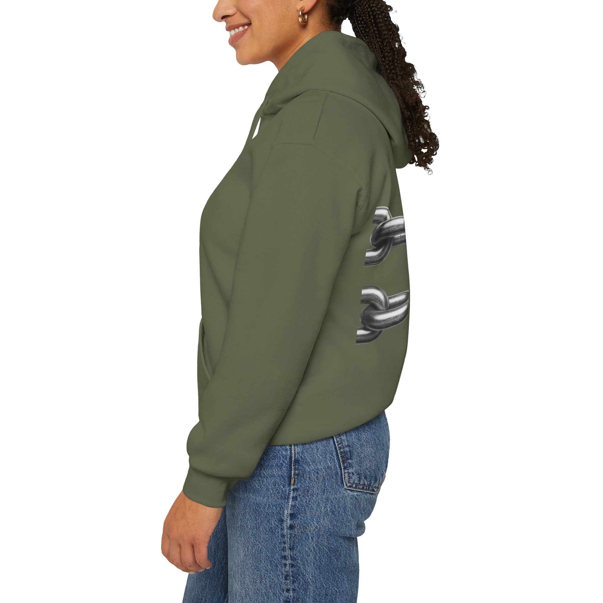 NATIONALSTOLZ Hoodie —Broken Chains "NATIONALSTOLZ" Back Print