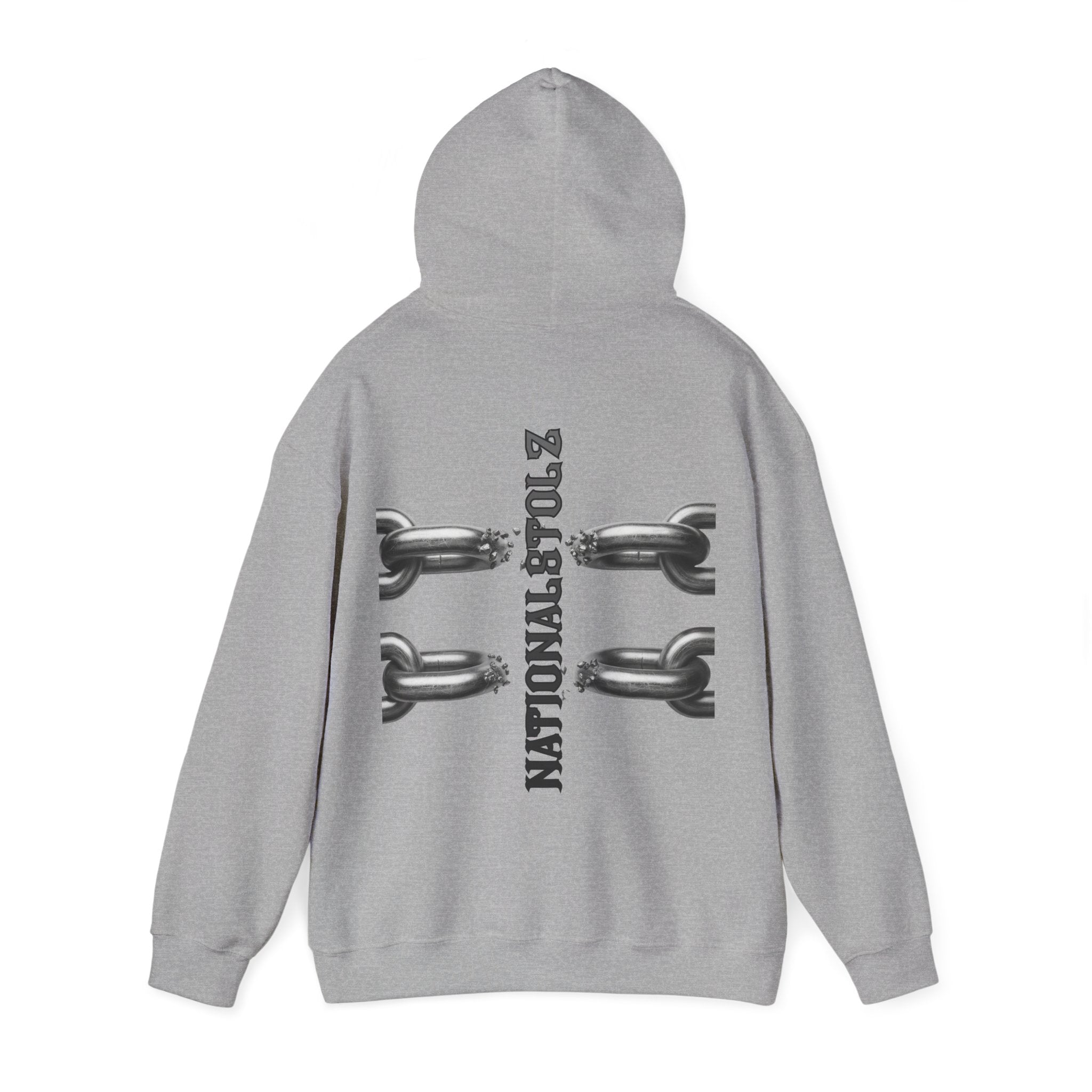 NATIONALSTOLZ Hoodie —Broken Chains "NATIONALSTOLZ" Back Print