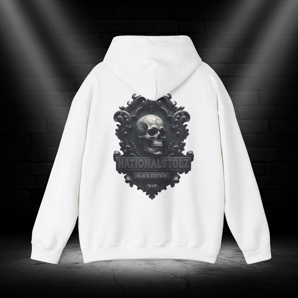 NATIONALSTOLZ,, Black Edition" Hoodie -Skull Crest