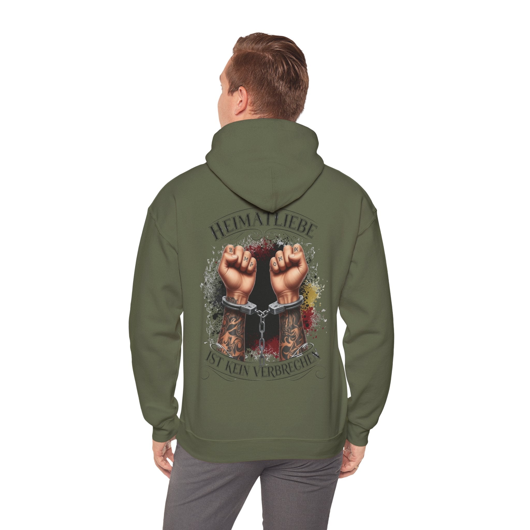 NATIONALSTOLZ Hoodie — "Heimatliebe ist kein Verbrechen" Patriotic Fist ,,