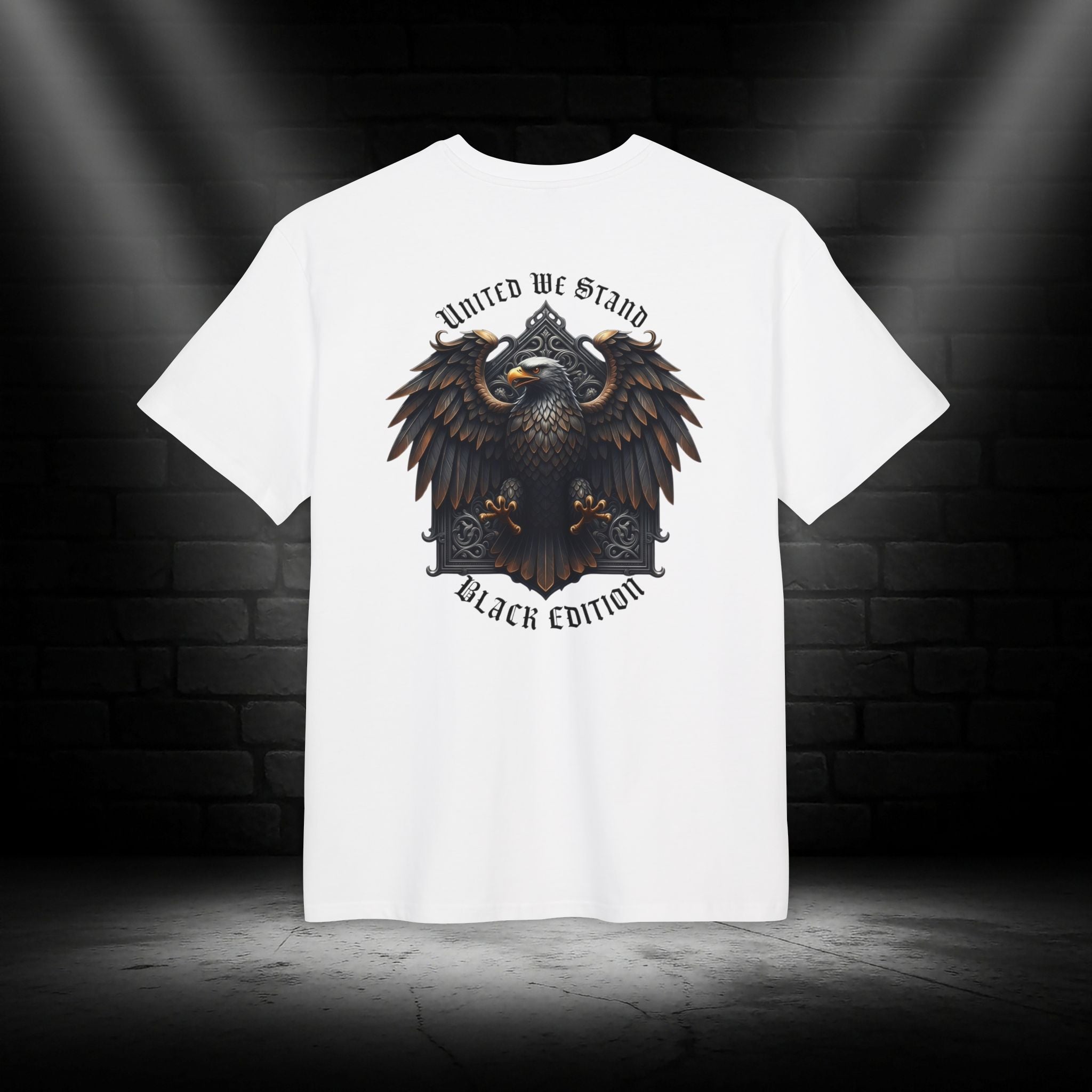 NATIONALSTOLZ ,,Black Edition '' "United We Stand" Heavy Unisex T-Shirt Backprint