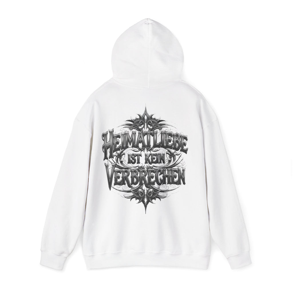NATIONALSTOLZ Streetwear Unisex Hoodie — 'Heimatliebe ist kein Verbrechen'