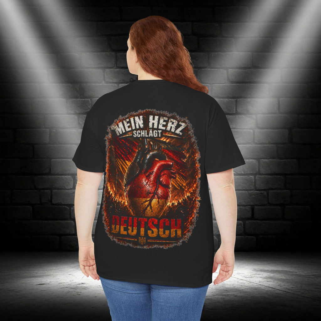 NATIONALSTOLZ T-Shirt — "Mein Herz schlägt Deutsch" Patriotisch Deutschland