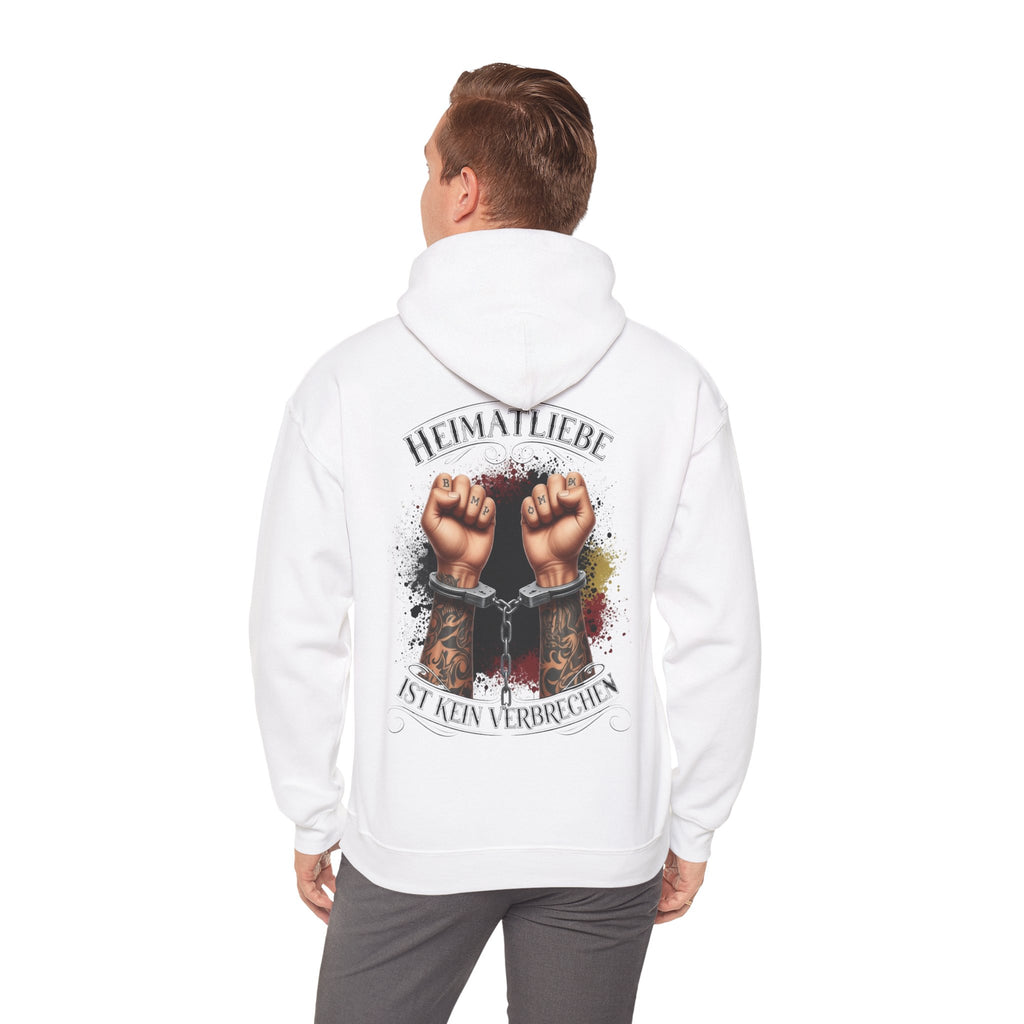 NATIONALSTOLZ Hoodie — "Heimatliebe ist kein Verbrechen" Patriotic Fist ,,