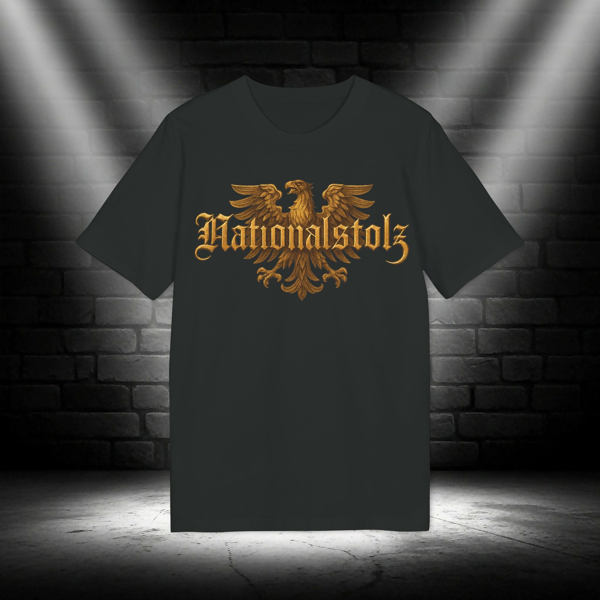 NATIONALSTOLZ Streetwear - Goldener Adler & Schriftzug