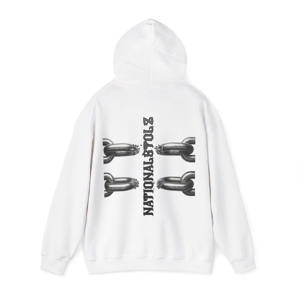 NATIONALSTOLZ Hoodie —Broken Chains "NATIONALSTOLZ" Back Print